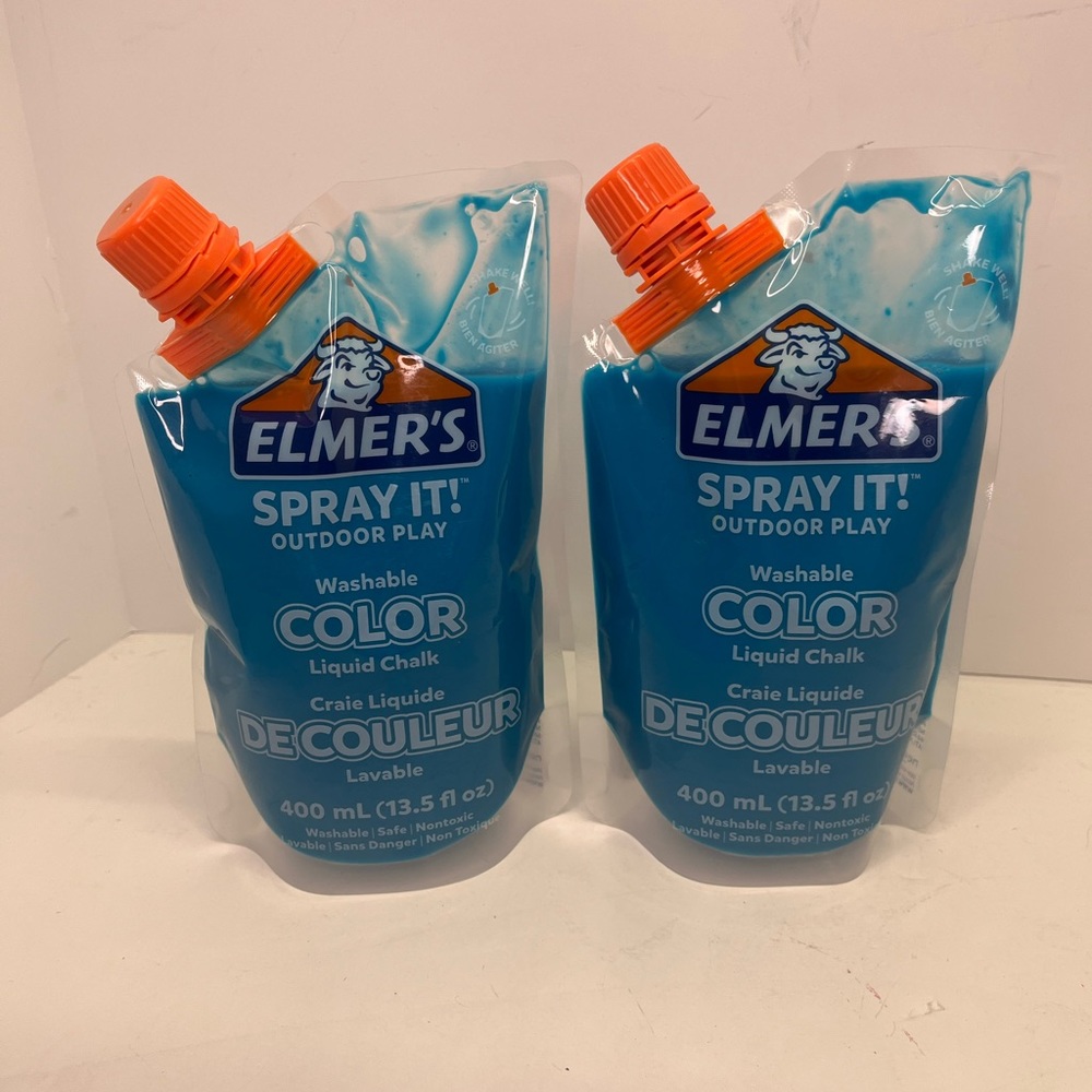 1 NEW Elmer's Spray It Outdoor Play Washable Color Liquid Chalk Blue